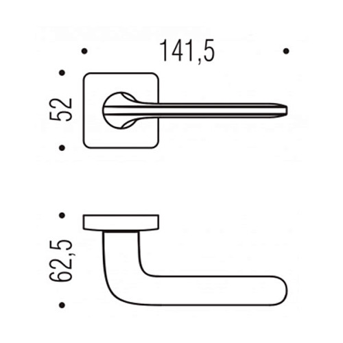 Ручки на розеті COLOMBO Roboquattro S ID51 (PT19BZG-PT13) матовий графіт - Фото №3