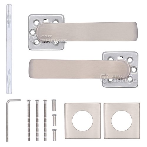 Ручки на розеті SHERLOCK SS 2115 нержавіюча сталь матова - Фото №6