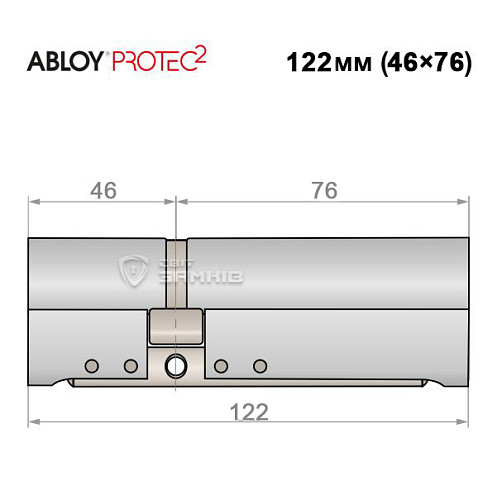 Циліндр ABLOY Protec2 122 (46*76) хром полірований - Фото №4