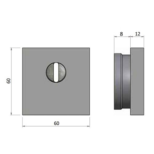 Протектор врізний AZZI FAUSTO Quadro NO квадратний чорний матовий - Фото №9