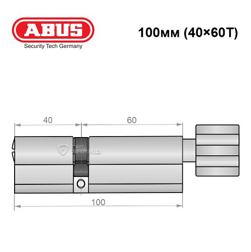 Циліндр ABUS Bravus 4000 MX (модульний) 100T (40*60T) нікель сатин - Фото №8