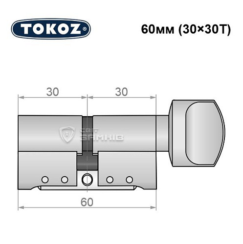 Цилиндр TOKOZ Pro300 60T (30*30T) никель матовый - Фото №5