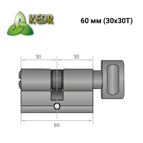 Цилиндр KEDR Zink 60T (30*30T) ZCBM черный матовый - Фото №8