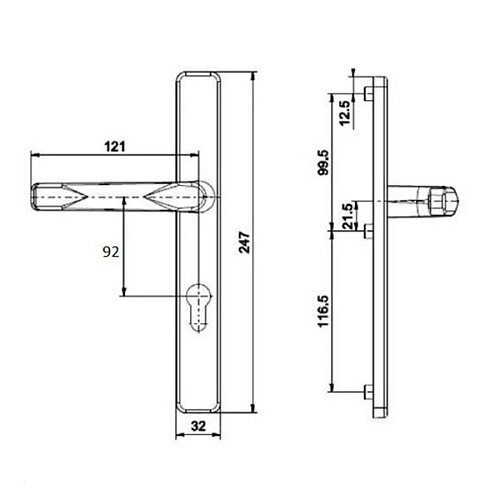 Ручки на планке MEDOS 92/32 247мм коричневый - Фото №3