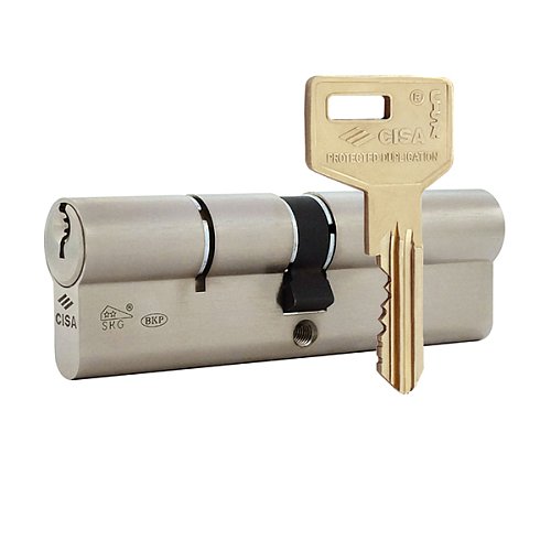 Цилиндр CISA C3000 90 (30*60) никель матовый 3 ключа - Фото №1
