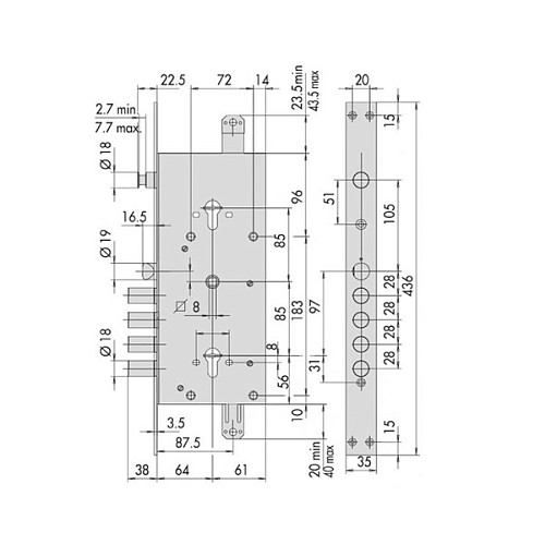 Механизм замка CISA В58735 Revolution Pro двухсистемный (BS64*85мм) - Фото №7