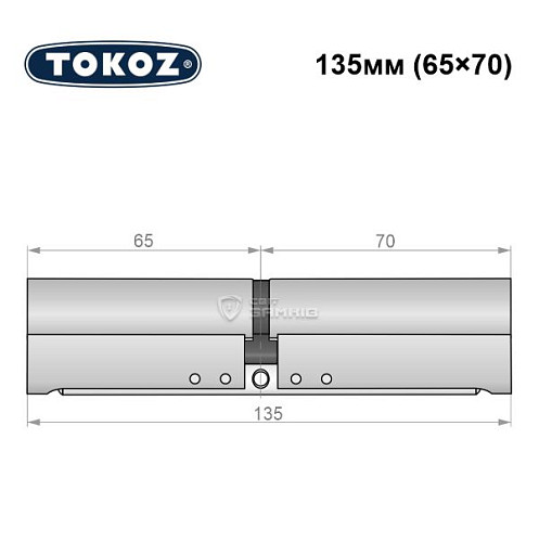 Циліндр TOKOZ Pro300 135 (65*70) нікель матовий - Фото №5