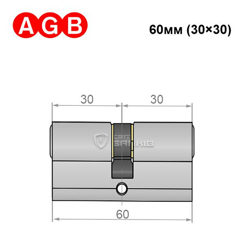 Цилиндр AGB MOD 600 60 (30*30) хром матовый - Фото №5