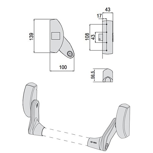Антипаніка врізна CISA Fast Push 59607.10 без штанги - Фото №12