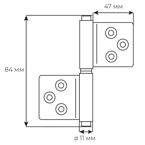 Завіс ALDEGHI LUIGI 143CS032Q 84*47 мм CS сатин хром - Фото №7