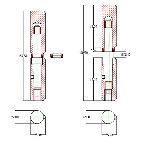 Завіс приварний з регулюванням ALDEGHI LUIGI 1250AL150-2C 150 мм - Фото №6