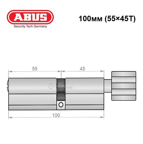 Цилиндр ABUS Bravus 4000 MX (модульный) 100T (55*45T) никель сатин - Фото №8