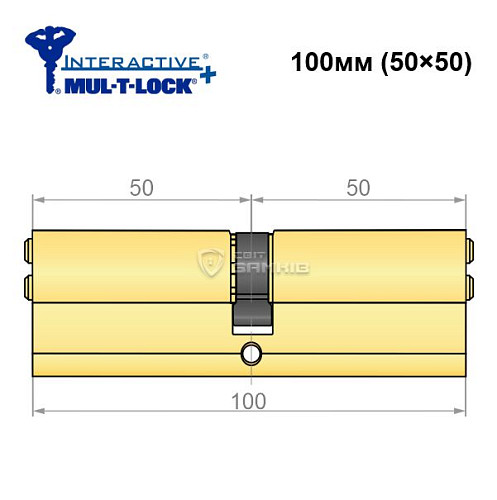 Циліндр MUL-T-LOCK MTL600/Interactive+ 100 (50*50) латунь - Фото №5