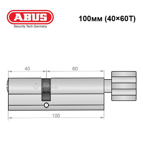 Циліндр ABUS X12R 100T (40*60T) нікель сатин - Фото №6