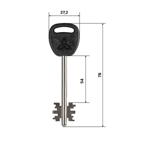 Механизм замка CLASS 0402 (BS78,5мм) SN сатин (металлический ключ) - Фото №4