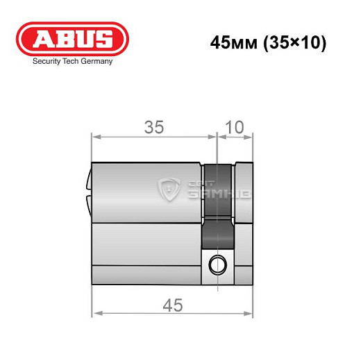 Циліндр половинка ABUS Bravus 4000 MX (модульний) 45 (35*10) нікель сатин 3 ключа - Фото №7