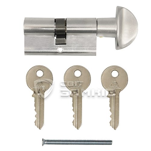 Циліндр CORTELLEZZI PRIMO 117F 70T (30*40T) нікель сатин - Фото №5