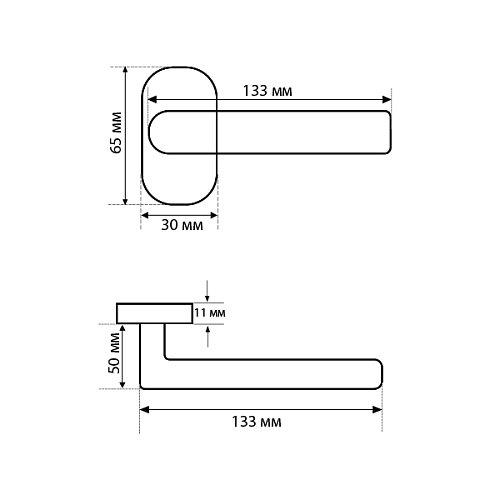 Ручки на розеті ABARO Lido FM фіксована-натискна нержавіюча сталь - Фото №9