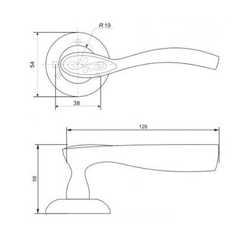 Ручки на розеті APECS Megapolis Istanbul H-0844-A AB антична бронза - Фото №2