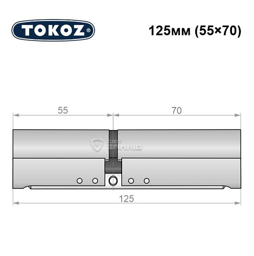 Циліндр TOKOZ Pro300 125 (55*70) нікель матовий - Фото №5