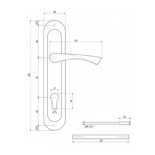 Ручки на планке AVERS HP-85.1823 NIS шлифованный никель - Фото №2