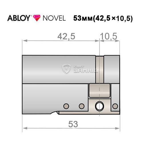 Циліндр половинка ABLOY NOVEL 53 (42,5*10,5) хром полірований 3 ключа - Фото №8