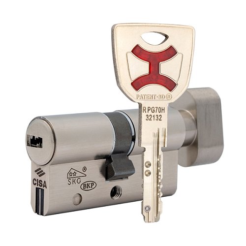 Цилиндр CISA AP4 S 70T (35*35T) никель матовый 5 ключей - Фото №1