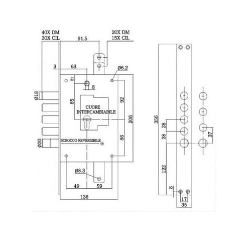 Механизм замка SECUREMME 2503 (BS66*85мм) правый - Фото №6