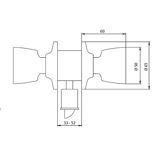Ручки-заскочка TESA TULIP 3500U0 (BS60/70мм) бронза - Фото №2