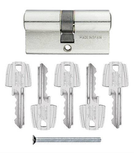 Циліндр TESA TE5 80 (40*40) нікель сатин 5 ключів - Фото №3