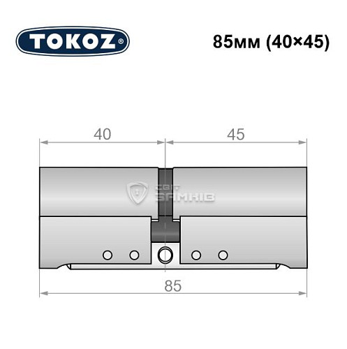 Циліндр TOKOZ Pro300 85 (40*45) нікель матовий - Фото №5