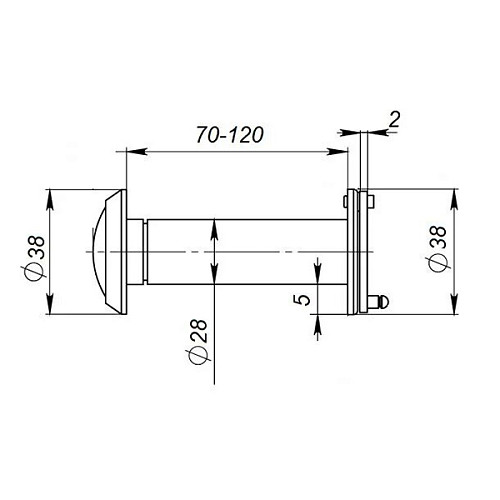 Дверной глазок APECS 3028/70-120 CR хром - Фото №4