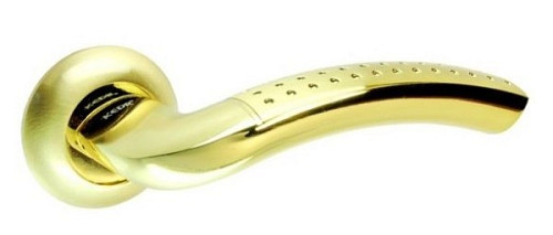 Ручки на розетте KEDR R10.026-AL SB/PB золото/матовое золото - Фото №2