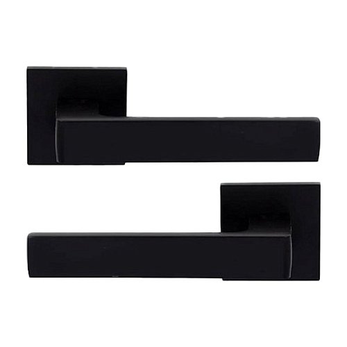 Ручки на розеті COMIT Kubic A тонка розета матовий чорний - Фото №1