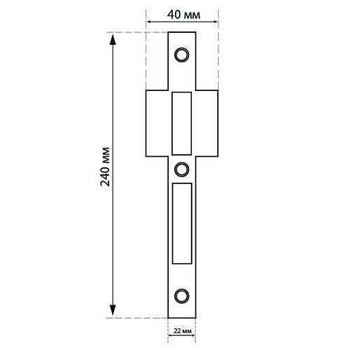 Зворотня планка CISA 06157 з відбійником 40мм для замків серії 44661, 44671, 44820, 44830 SS - Фото №3