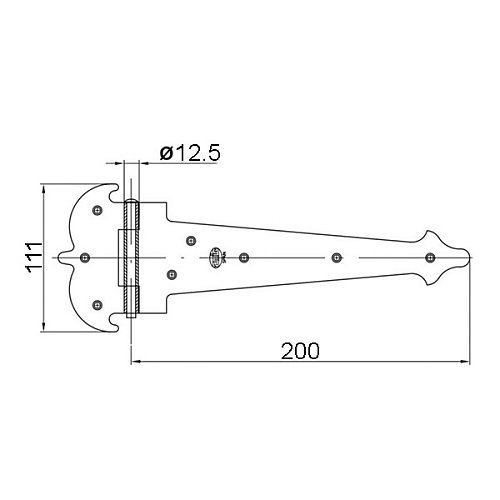 Петля кованая AMIG мод.554 200x111x2 мм декоративная черная - Фото №2