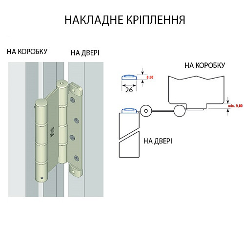 Завіс барний ALDEGHI LUIGI 87AB155-40 155 мм AB бронза - Фото №8