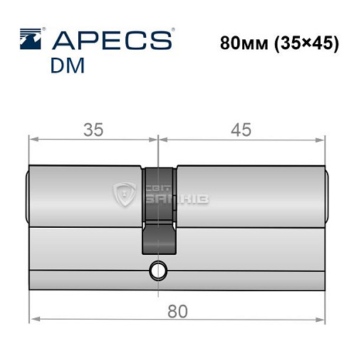 Цилиндр AVERS DM 80 (35*45) хром полированный - Фото №4