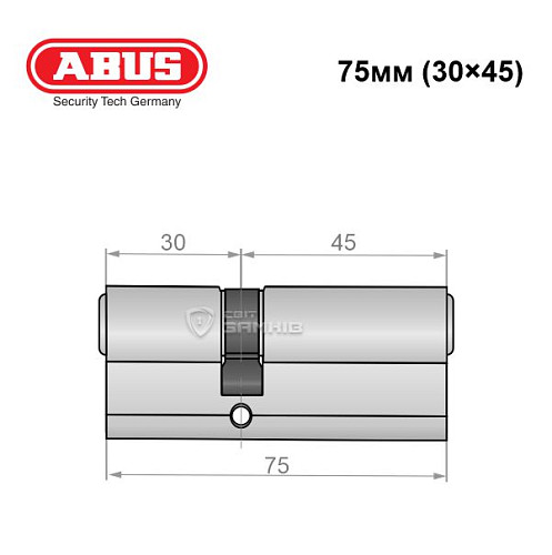 Цилиндр ABUS Vitess 1000 75 (30*45) никель сатин - Фото №6
