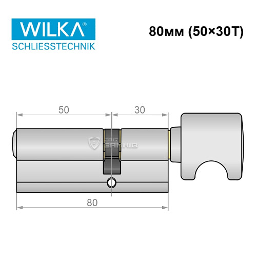 Цилиндр WILKA 1405 K423 80T (50*30T) никель - Фото №8