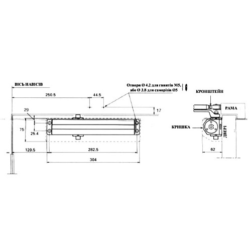 Доводчик RYOBI DS-3550T BC/DA SLD с фиксацией до 60кг Белый - Фото №13