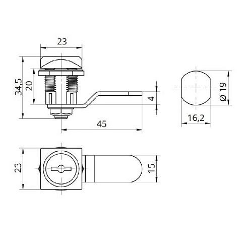 Замок мебельный RZ L202.2-4.А - Фото №3