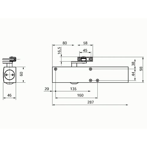 Дотягувач GEZE TS 4000 STD HO з фіксацією до 120кг Срібний - Фото №3
