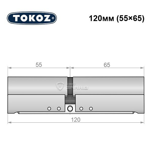 Циліндр TOKOZ Pro300 120 (55*65) нікель матовий - Фото №5