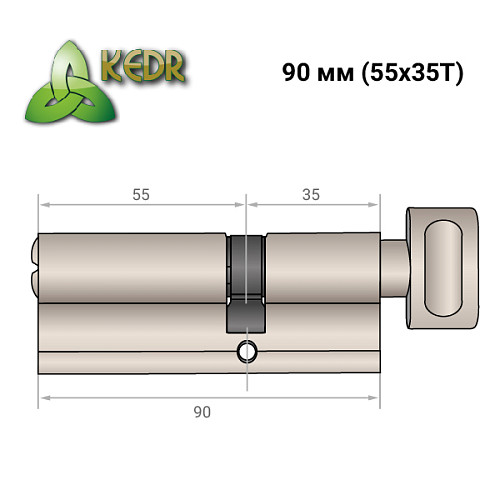 Цилиндр KEDR Zink 90T (55*35T) ZCN никель - Фото №8