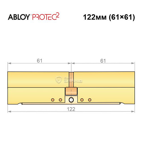 Цилиндр ABLOY Protec2 122 (61*61) латунь полированная - Фото №8
