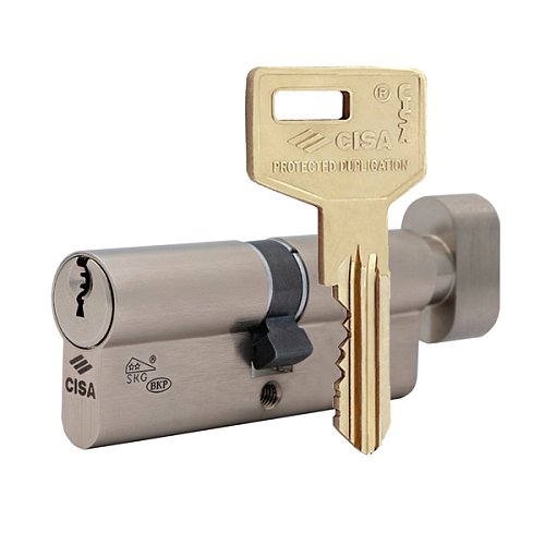 Циліндр CISA C3000 60T (30*30T) нікель матовий 3 ключі - Фото №1