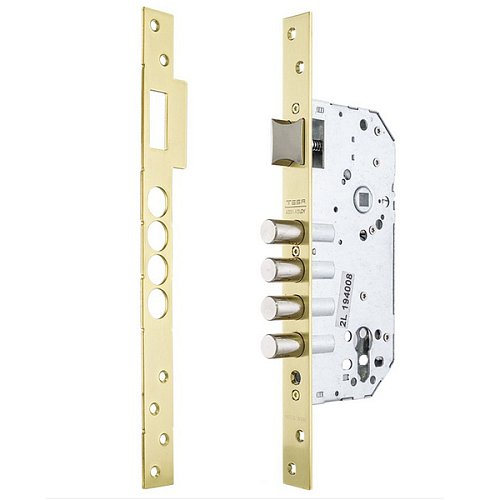 Механизм замка TESA R200B LT UNIV (BS50*85мм) матовая латунь - Фото №5
