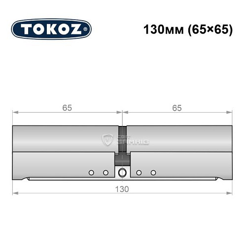 Циліндр TOKOZ Pro300 130 (65*65) нікель матовий - Фото №5