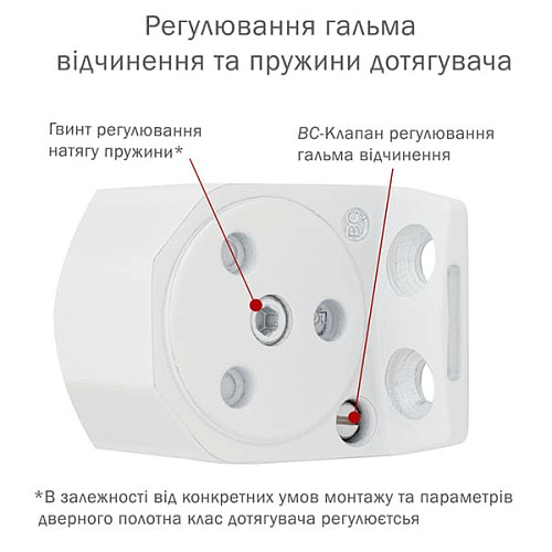 Дотягувач RYOBI DS-2550 BC STD HO з фіксацією до 80кг Білий - Фото №7